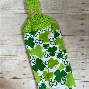 Crochet Top Single Thickness Hanging Towel St. Patricks Day Decor